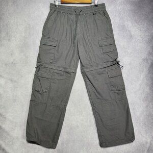 Pacsun Convertible Cargo Pants Mens Medium‎ Gray Baggy Utility Zip Off Pockets